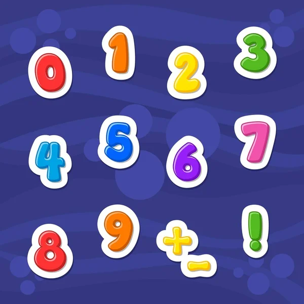 Cartoon vector Numbers. Letter. Font.