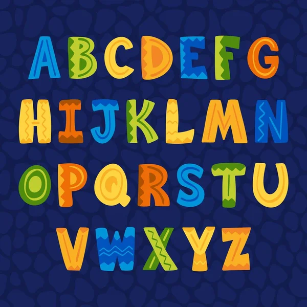 Cartoon Vector Alphabet Large Letter Font Vector Illustration — Stock Vector
