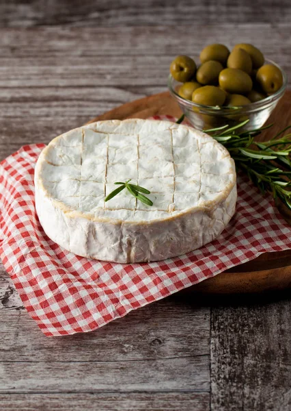 Brie Art Von Käse Camembert Käse Frischer Brie Käse Und — Stockfoto