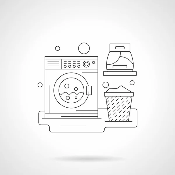 A laundry room detailed line vector illustration — Stock Vector