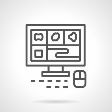 Bir bilgisayar tomografi monitör satırı vektör simgesi