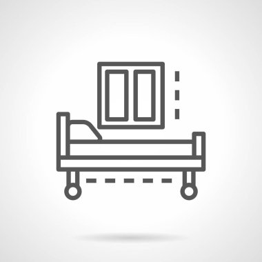 Boş hastane yatak düz çizgi vektör simgesi