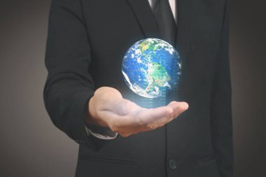 El tutma dijital simgesi bir Dünya gezegeninin görüntü Nasa tarafından döşenmiştir