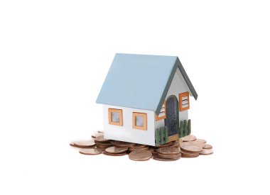 Bozuk para üzerindeki evin modeli.