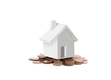 Bozuk para üzerindeki evin modeli.