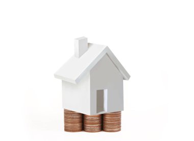 Bozuk para üzerindeki evin modeli.