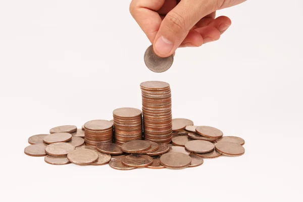 Money Coin Stack Growing Business Hand Stock Image