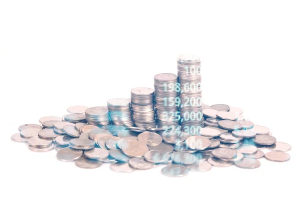 Graph Coins Stock Finance Business Concept — Stock Photo, Image