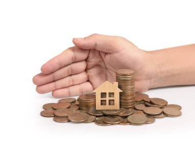 Farklı pozisyonlarda birbirlerine yığılmış sikkeler, Adam el 