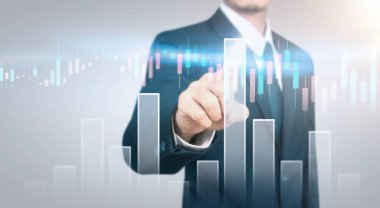 İş adamı grafik büyümesi ve grafik artışı