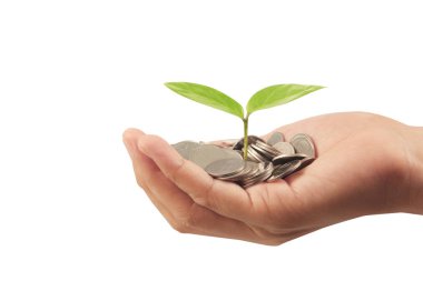 Farklı pozisyonlarda birbirleri üzerine yığılmış sikkeler, busi el