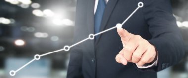 İşadamı planı grafiği ve grafik pozitif gösterge artışı