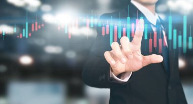 İşadamı planı grafiği ve grafik pozitif gösterge artışı