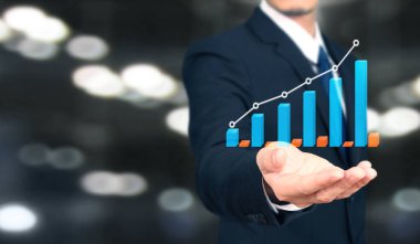 İş adamı grafik büyümesi ve grafik artışı