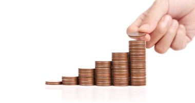 Bozuk paralar farklı pozisyonlarda üst üste istiflenmiştir.