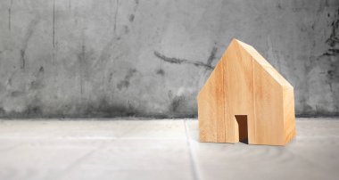 Ahşap Ev Modeli. Konut ve Emlak kavramı.