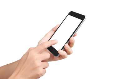 smartphone aygıt tutarak ve ekran dokunaklı adam el