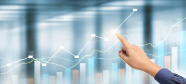 El İşadamı 'nın planında grafik büyümesi ve işindeki grafik pozitif göstergelerin artması