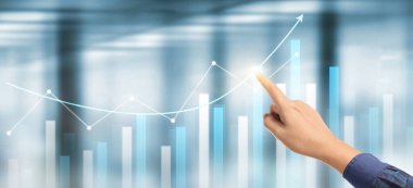 El İşadamı 'nın planında grafik büyümesi ve işindeki grafik pozitif göstergelerin artması