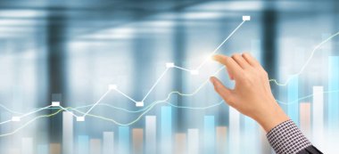 El İşadamı 'nın planında grafik büyümesi ve işindeki grafik pozitif göstergelerin artması
