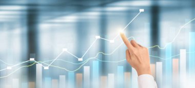 El İşadamı 'nın planında grafik büyümesi ve işindeki grafik pozitif göstergelerin artması