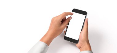 El ele tutuşan akıllı telefon aygıtı ve ekrana dokunma