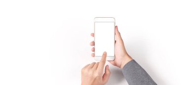 El ele tutuşan akıllı telefon aygıtı ve ekrana dokunma