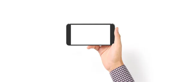 Ele Tutuşan Akıllı Telefon Aygıtı Ekrana Dokunma — Stok fotoğraf