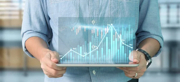 Plan Negocio Gráfico Crecimiento Aumento Los Indicadores Positivos Gráfico Negocio — Foto de Stock