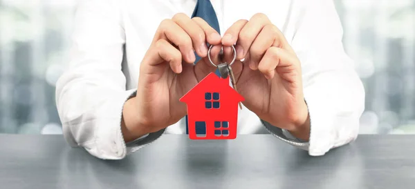 Real Estate Agent Handing House Keys Hand Stock Picture