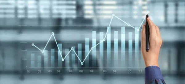 投資データ分析事業の成長グラフ 事業計画戦略 — ストック写真