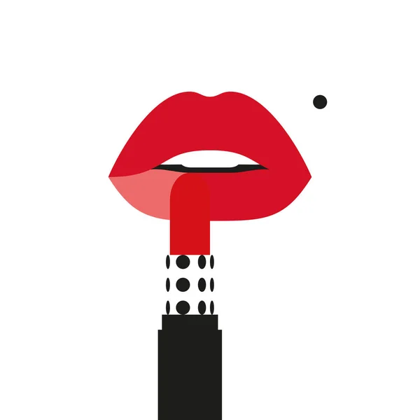 Woman Applying Red Lipstick Royalty Free Stock Illustrations