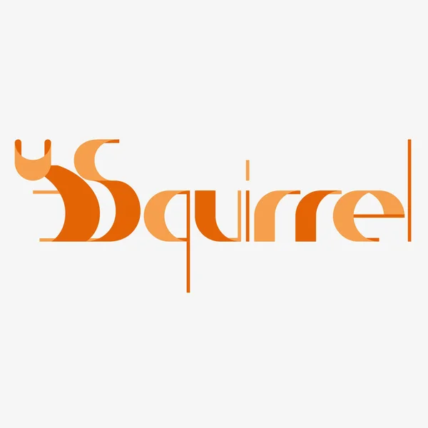Animal Typography Animal Calligraphy Animal Logo Animal Logotype Squirrel Typography — Stock Vector