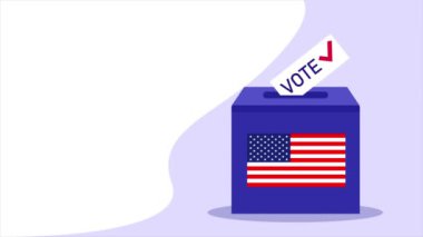 Birleşik Devletler Başkanlık Seçimleri 3 Kasım 2020. Oylama sandığı animasyonu. Seçimini yap ve oy ver. Cumhurbaşkanlığı seçim animasyonu