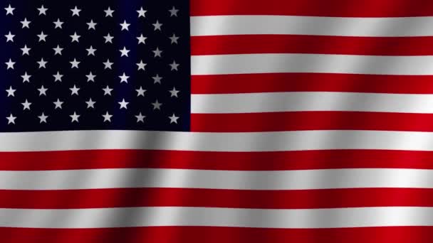 Animacja Flagi Stanów Zjednoczonych Ameryki Rozwijającej Się Wietrze — Wideo stockowe