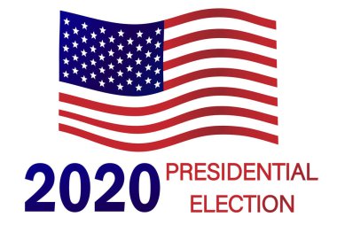 Birleşik Devletler 'de 2020 Başkanlık Seçimi. Oylama günü, 3 Kasım. Biz Seçimleri. Vatansever Amerikan unsuru. Poster, kart, afiş ve geçmiş. Vektör illüstrasyonu