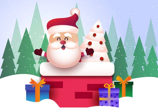 Frohe Weihnachten und ein gutes neues Jahr 2021 Grußkarte mit Weihnachtsmann — Stockvektor