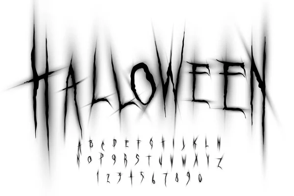 Police Halloween Lettres Chiffres Illustration Vectorielle Eps10 — Image vectorielle