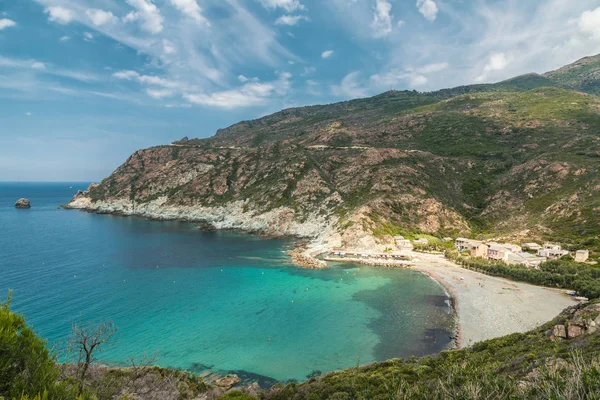 Turquoise Mediterranean Sea Beach Harbour Marine Giottani Cap Corse Corsica — Stock Photo, Image