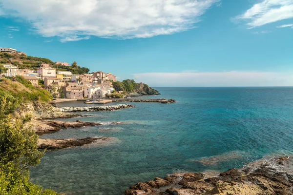 Pequeño Pueblo Costero Puerto Porticciolo Mediterráneo Turquesa Costa Cap Corse —  Fotos de Stock