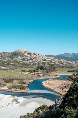 Ostriconi plaj Balagne bölgesinde Corsica gelen Nehri