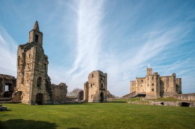 Warkworth Castle in Northumberland, England clipart