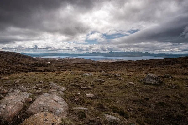 View of Isle of Skye from Bealach n Ba in Scotland — Stock Photo, Image