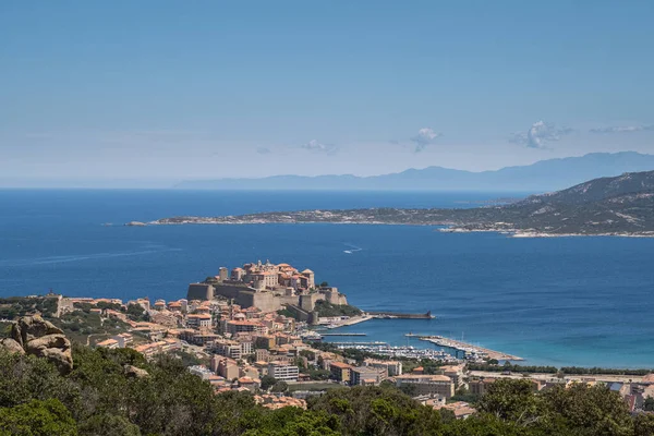 Cidadela Antiga Porto Calvi Região Balagne Córsega Cercada Pelo Mar — Fotografia de Stock