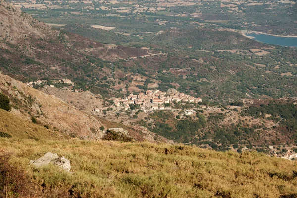 Antico Borgo Montano Speloncato Nella Regione Della Balagna Corsica Con — Foto Stock