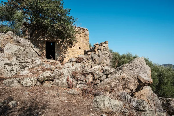 Korsika Nın Balagne Bölgesinde Speloncato Yakınlarında Terk Edilmiş Giustiniani Köyünde — Stok fotoğraf