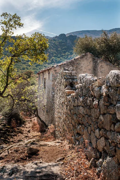 Edificio Abandonado Pueblo Abandonado Giustiniani Cerca Speloncato Región Balagne Córcega — Foto de Stock