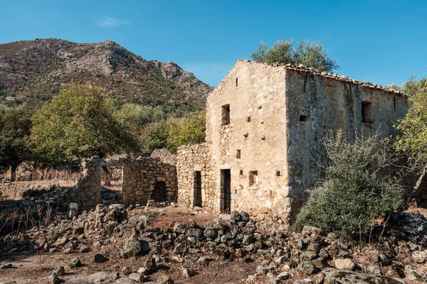 Edificio Abbandonato Nel Villaggio Abbandonato Giustiniani Vicino Speloncato Nella Regione — Foto Stock