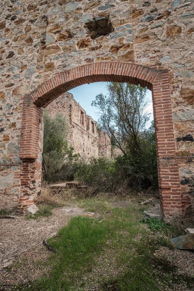 All Interno Degli Edifici Una Miniera Argento Abbandonata Argentella Corsica — Foto Stock