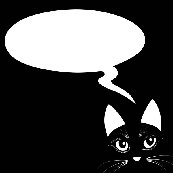 Cabeza Gato Animal Pensar Burbuja Icono Vector Ilustración — Vector de stock
